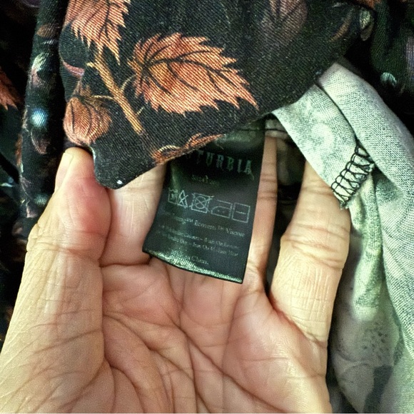 Disturbia black botanical belted button up short sleeve midi dress - Picture 8 of 8